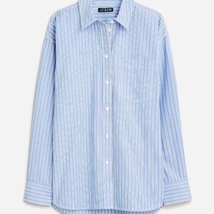 J Crew Oversized Etienne in Blue Stripe Size Medium